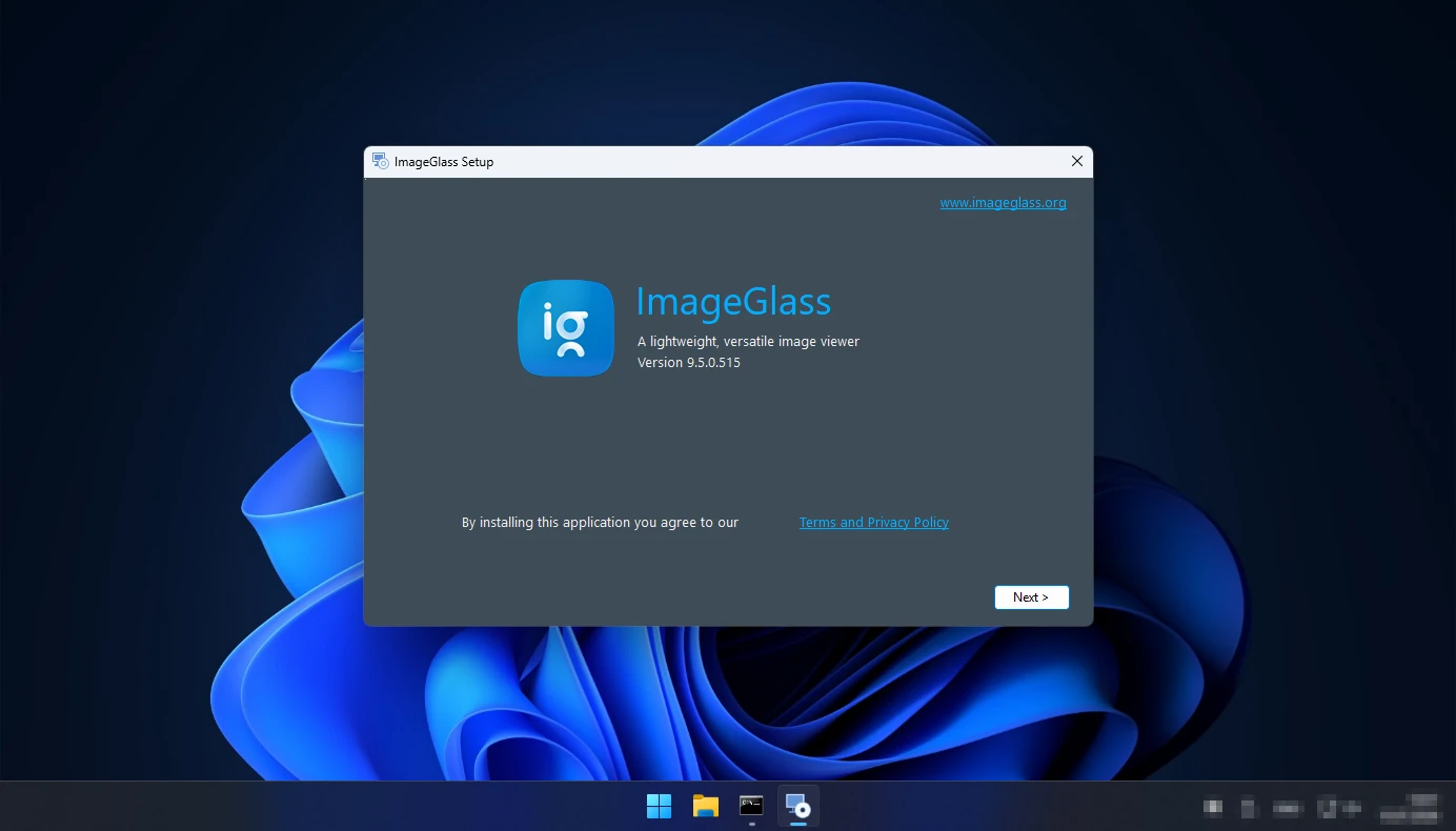 окно мастера установки ImageGlass